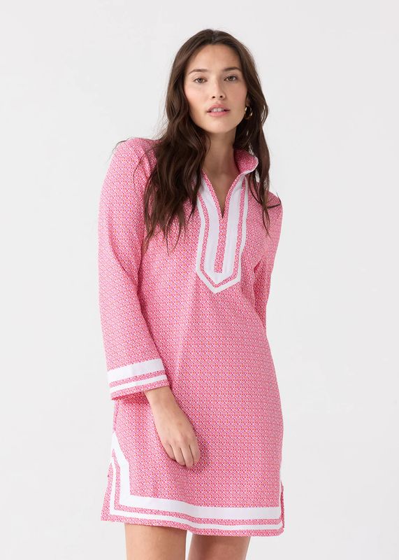 Amelia Pique Long Sleeve Tunic Dress