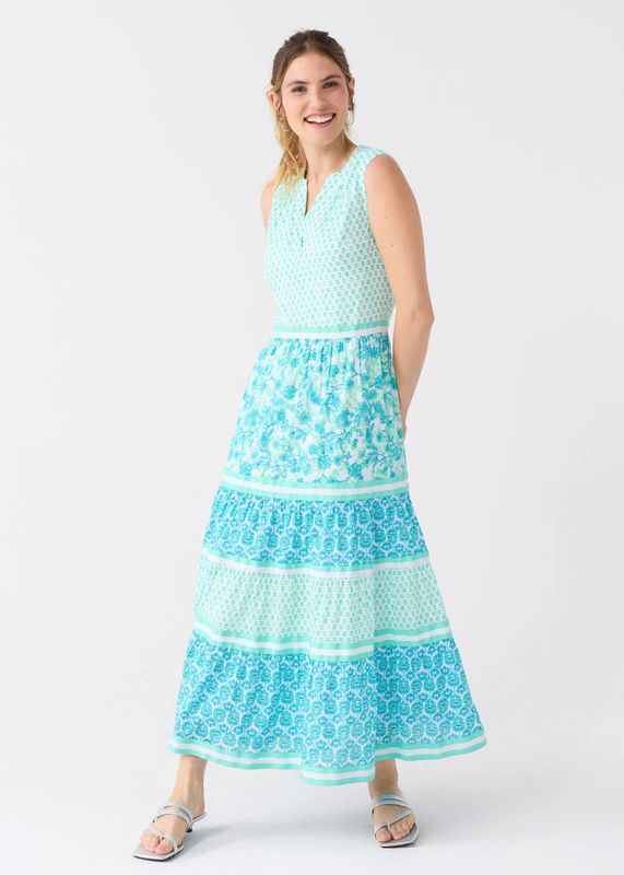 Rosemary Beach Woven Sleeveless Tiered Maxi Dress