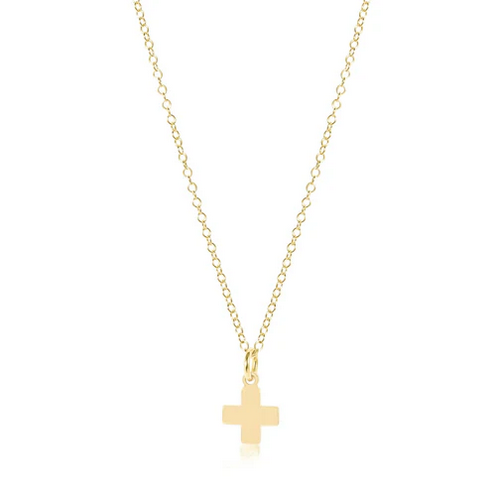 16 Inch Necklace Gold Signature Cross Gold Charm