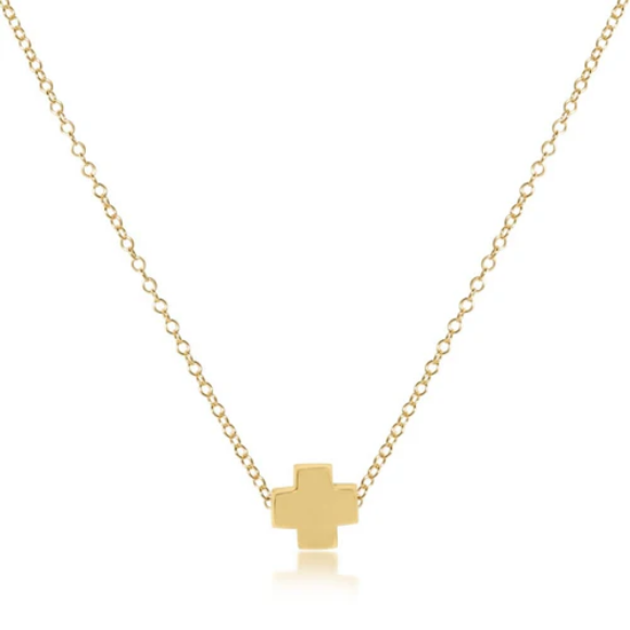 16 Inch Necklace Signature Cross Gold