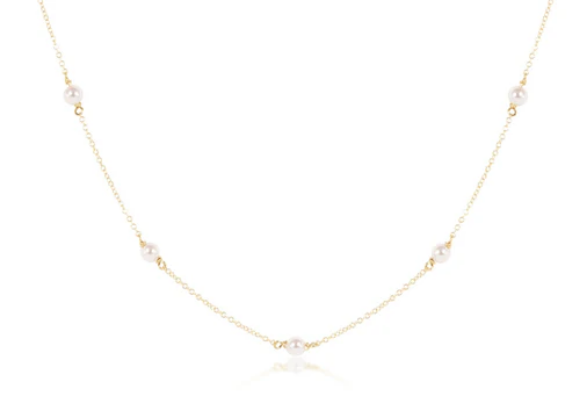 17 Inch Choker Jooy Simplicity Chain Gold 3mm Pearl