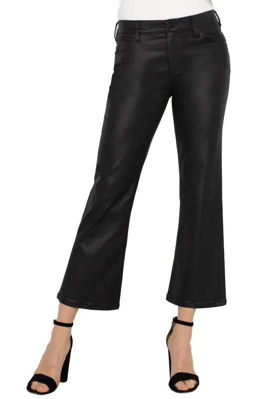 Hannah Crop Flare Coated Black
