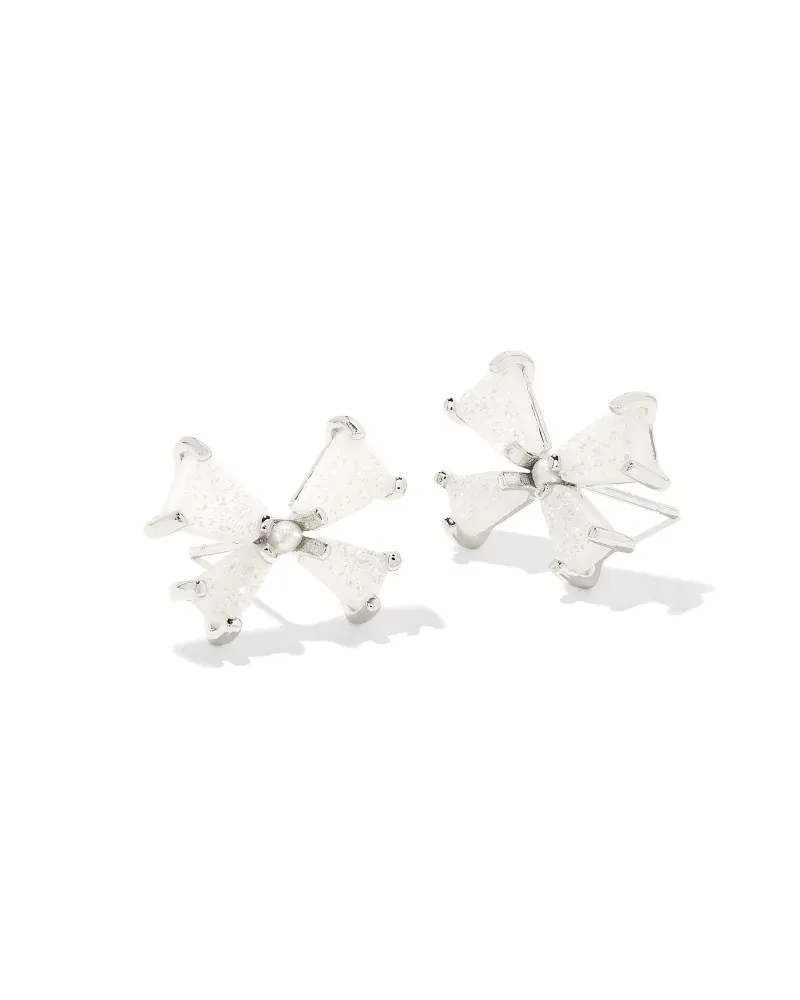 Blair Gold Bow Small Stud Earrings in Iridescent Drusy