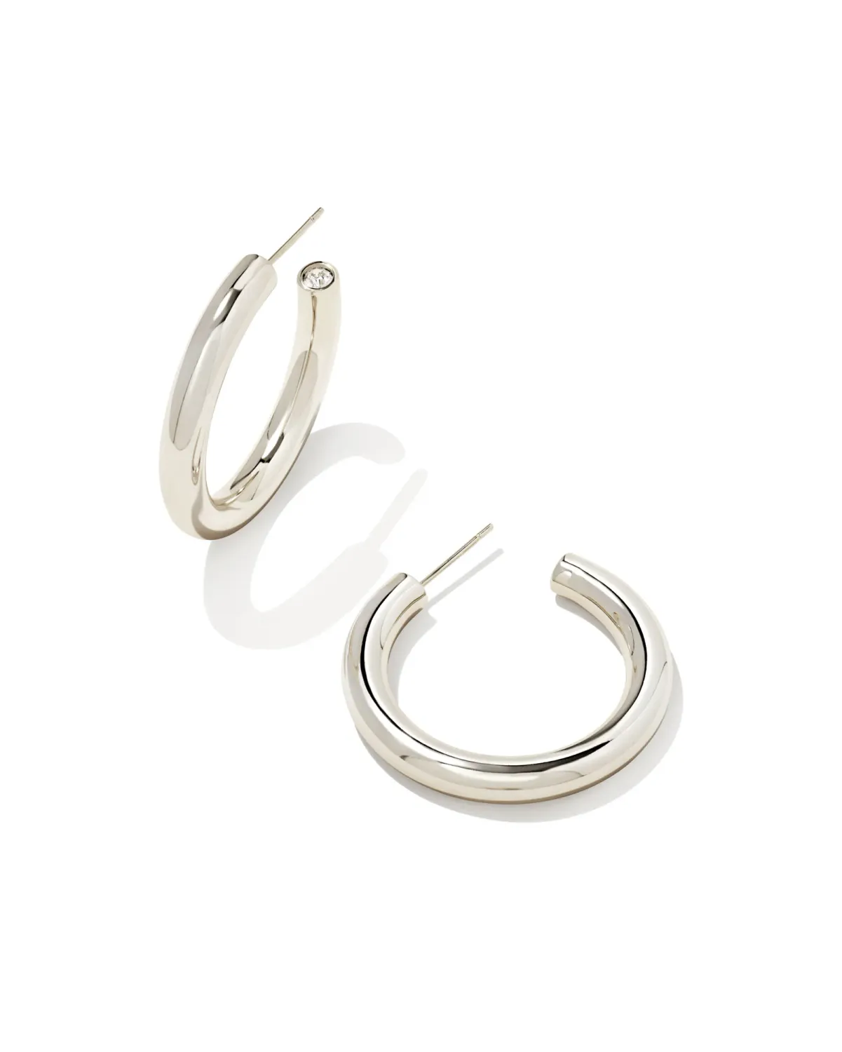 Colette Hoop Earring Rhodium Metal
