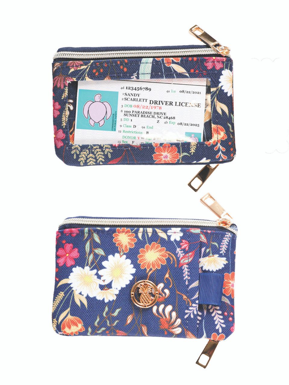 Simply Southern Zip Wallet Navy Field