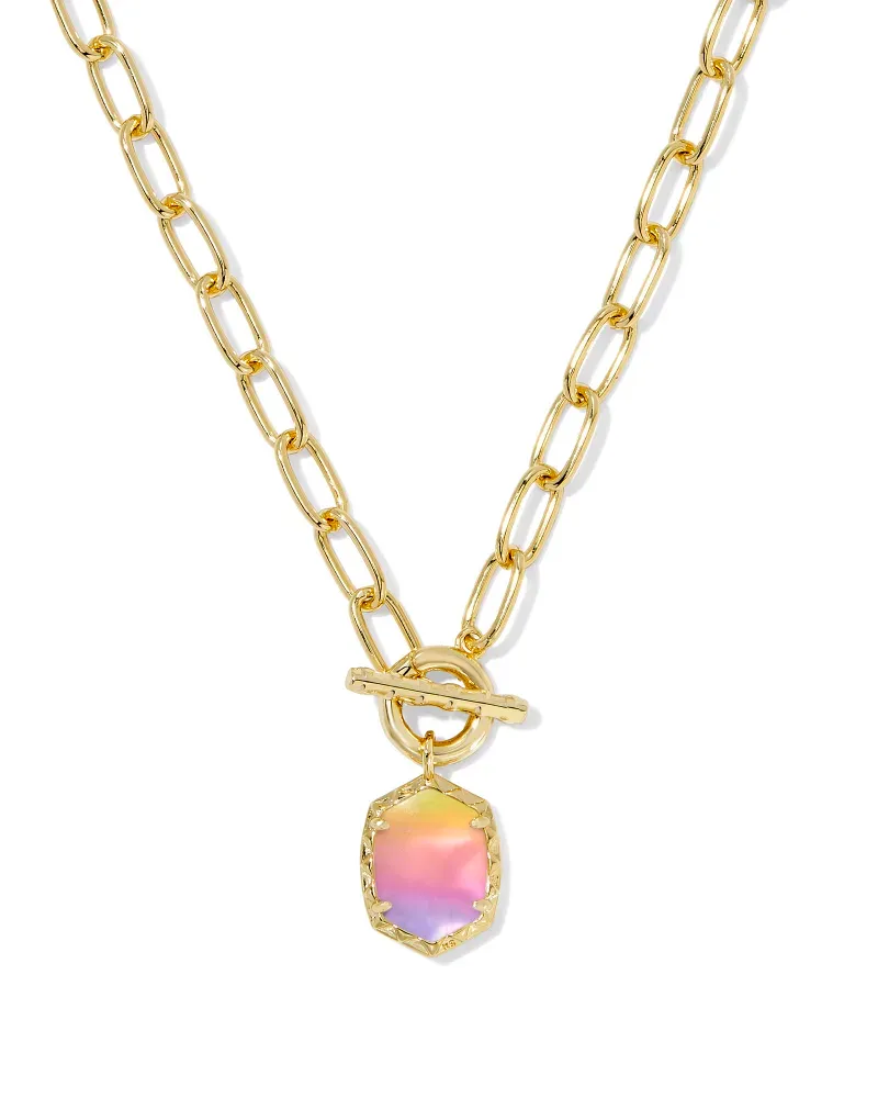 Daphne Gold Link Chain Necklace Sunrise Watercolor Illusion