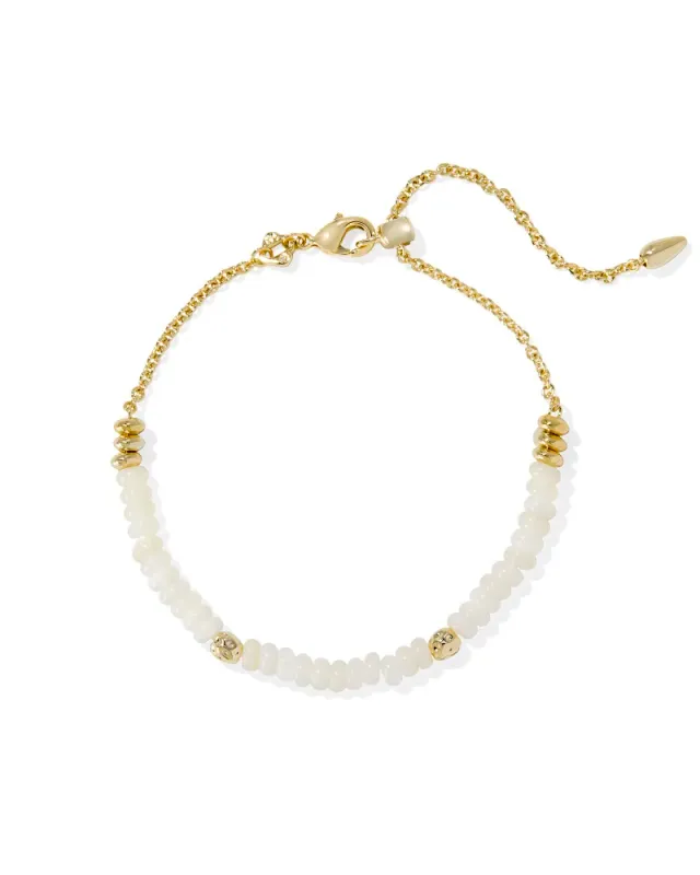 Deliah Delicate Chain Bracelet Gold Ivory MOP