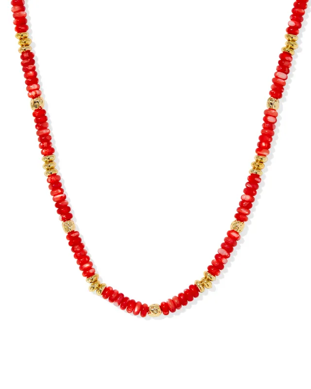 Deliah Strand Necklace Gold Red MOP
