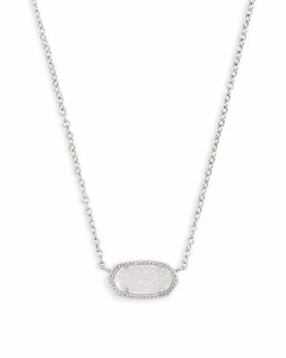 Elisa Pendant Necklace Iridescent Drusy Silver