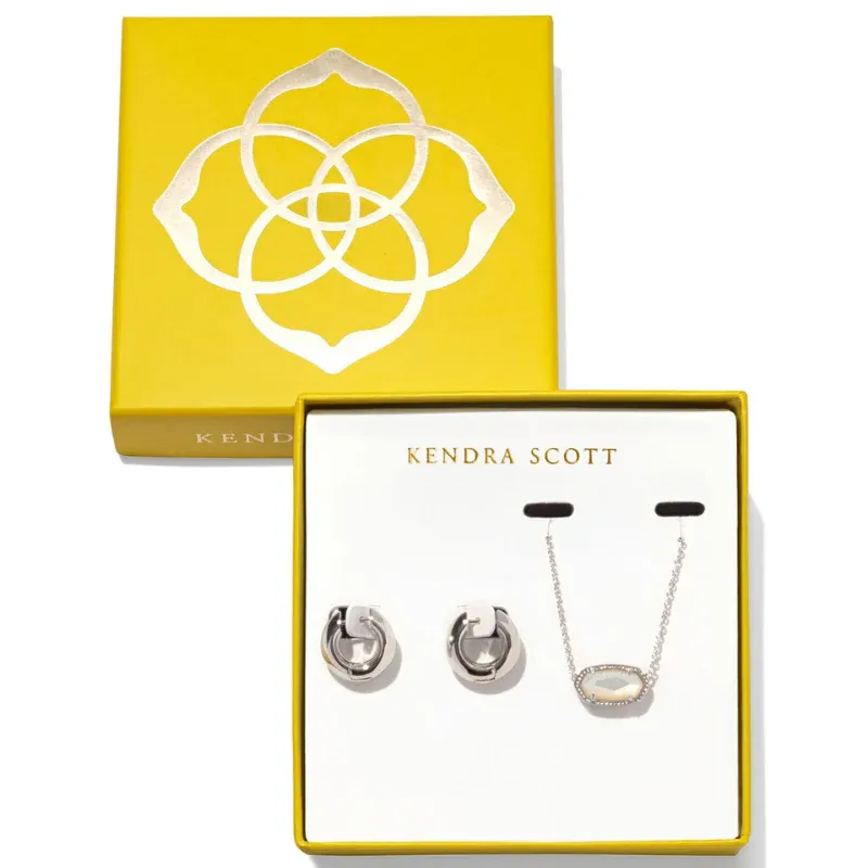 Elisa Mikki Gift Set Rhodium Ivory MOP