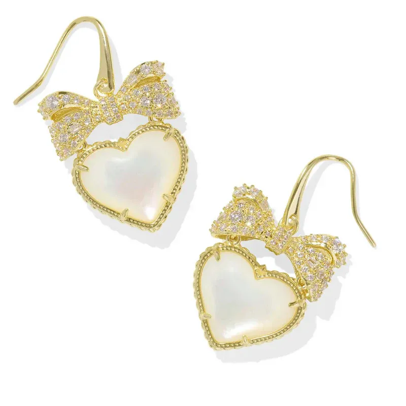 Haisley Heart Drop Earring Gold Ivory MOP