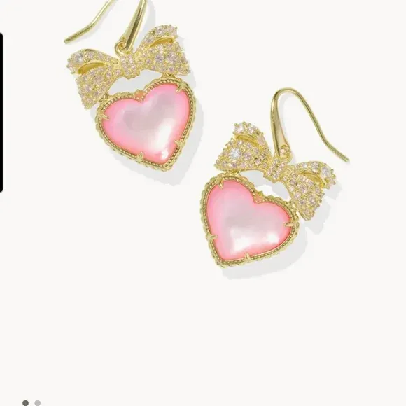 Haisley Heart Drop Earring Gold Blush Ivory MOP