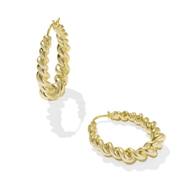 Haisley Hoop Earrings Gold Metal