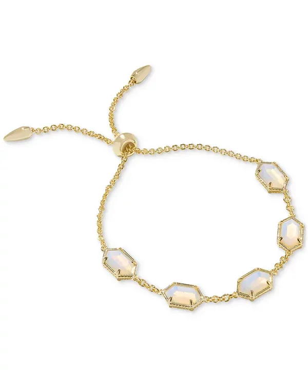 Hallie Delicate Chain Bracelet Gold Opalite Illusion