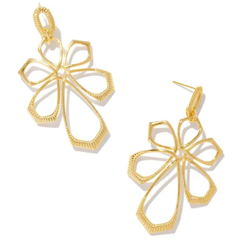 Layne Metal Statement Earring in Gold Metal