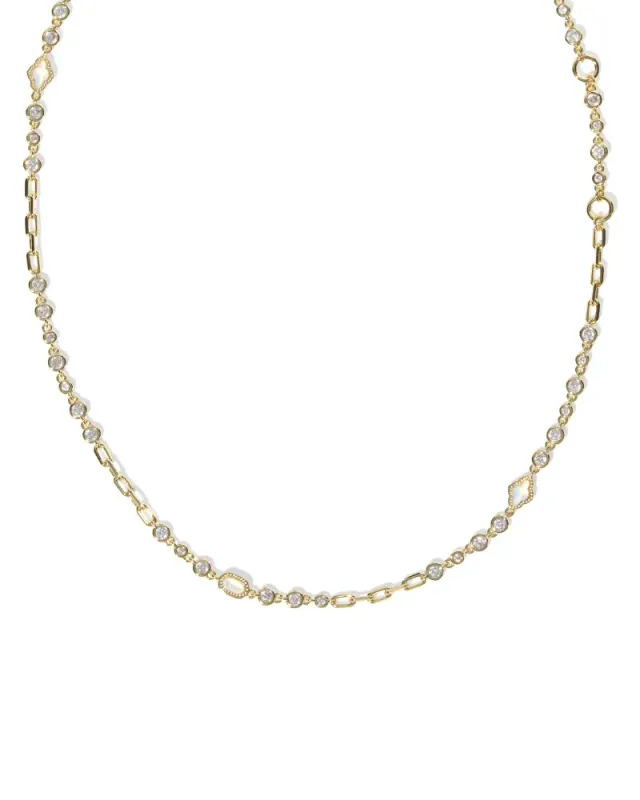 Mini Elisa Abbie Str Necklace Gold Multi Mix