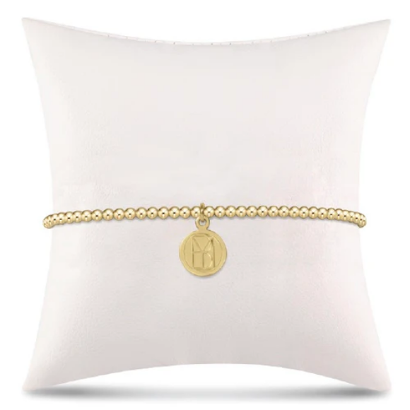 Classic Gold 2mm Bead Bracelet- Be You Small Gold Disc