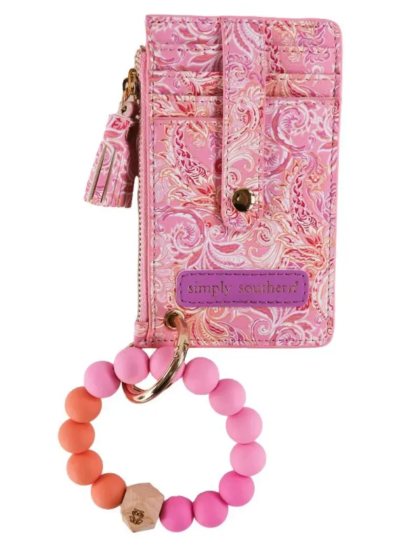 Bead Bangle Wallet Pink Paisley