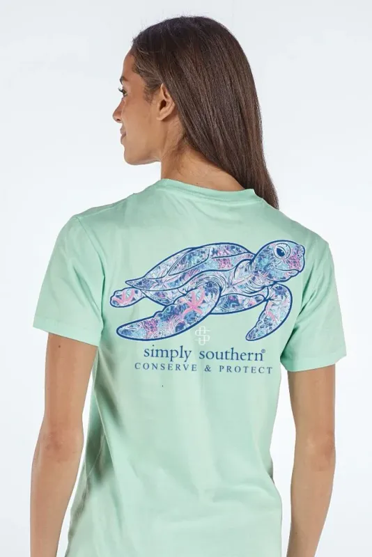 Turtle Tracker Reef Short Sleeve T Shirt Mint