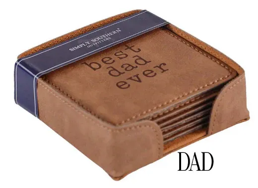 Leather Coaster Best Dad Ever