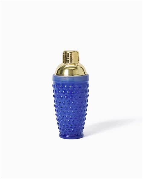 Cocktail Shaker Blue Stream Hobnail