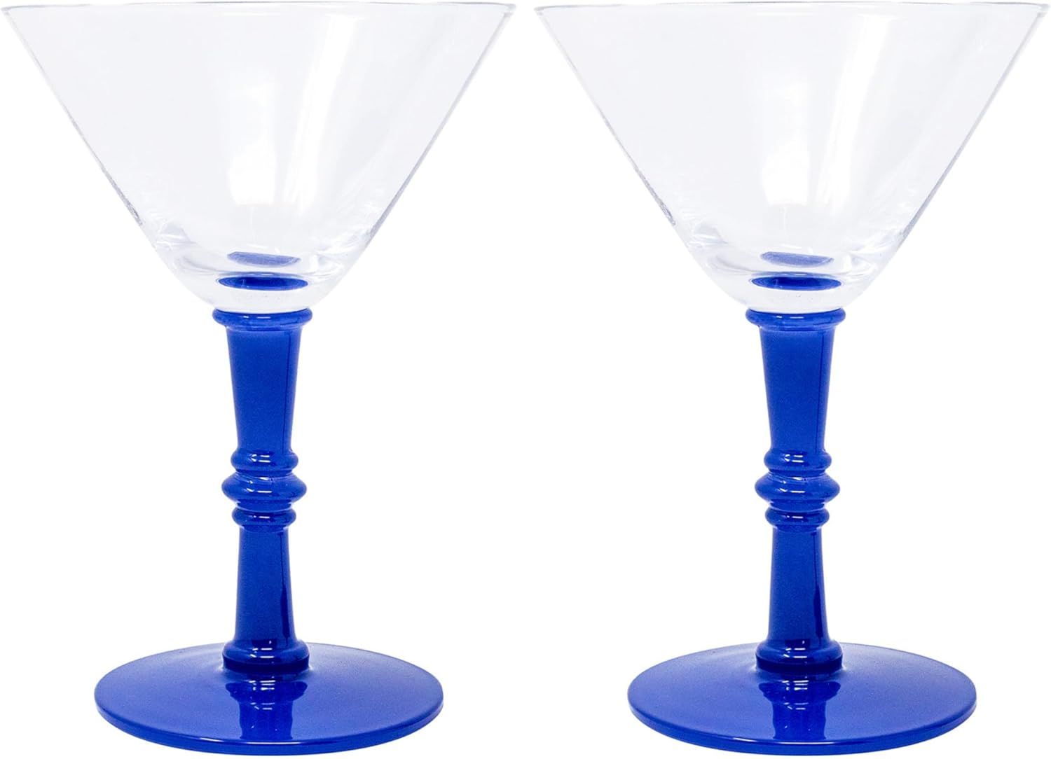 Martini Glass Blue Stream Set/2
