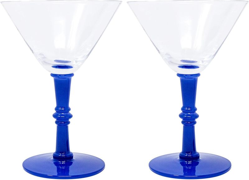 Martini Glass Blue Stream Set/2
