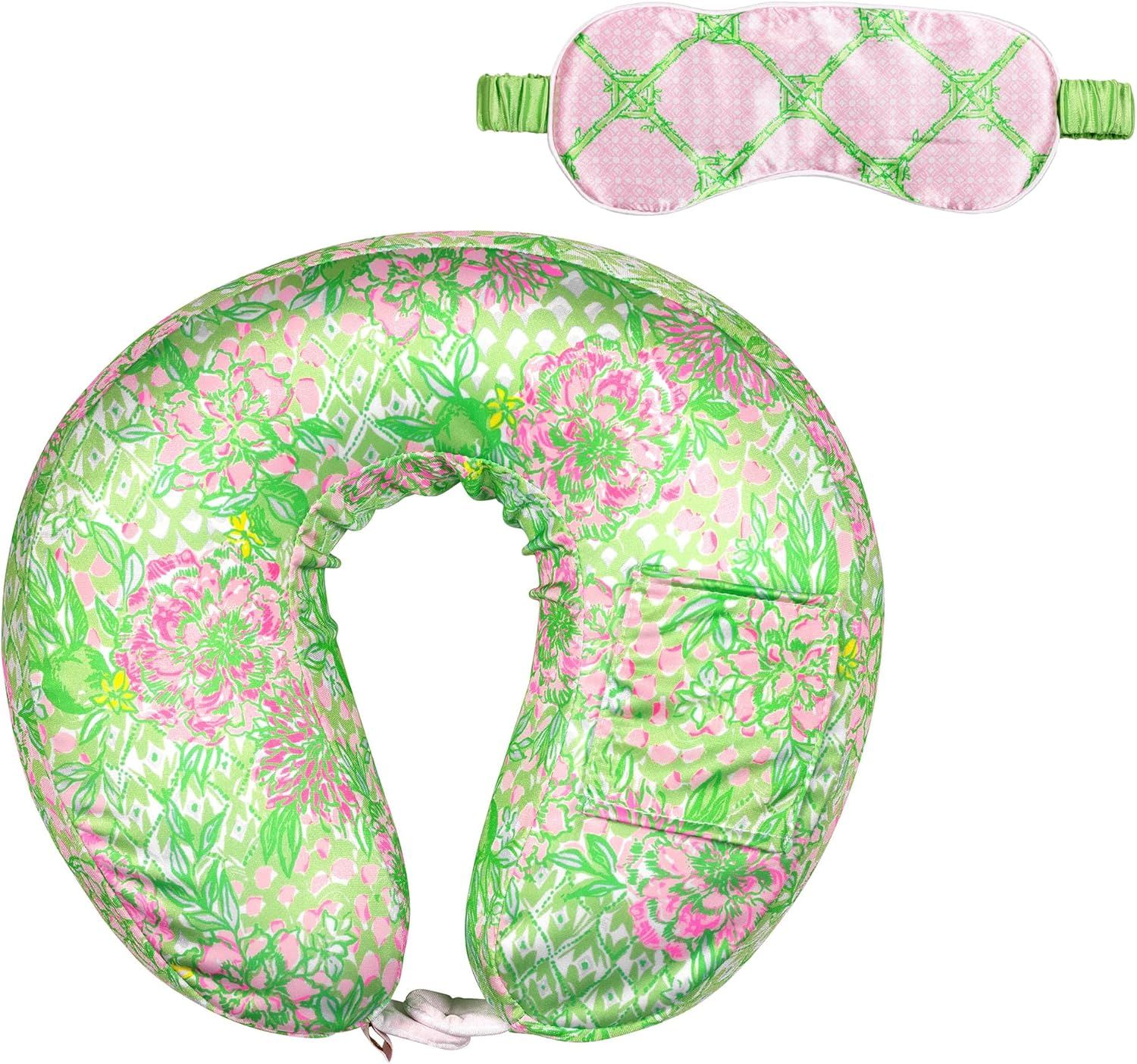 Neck Pillow and Eye Mask Lime Feeling Good
