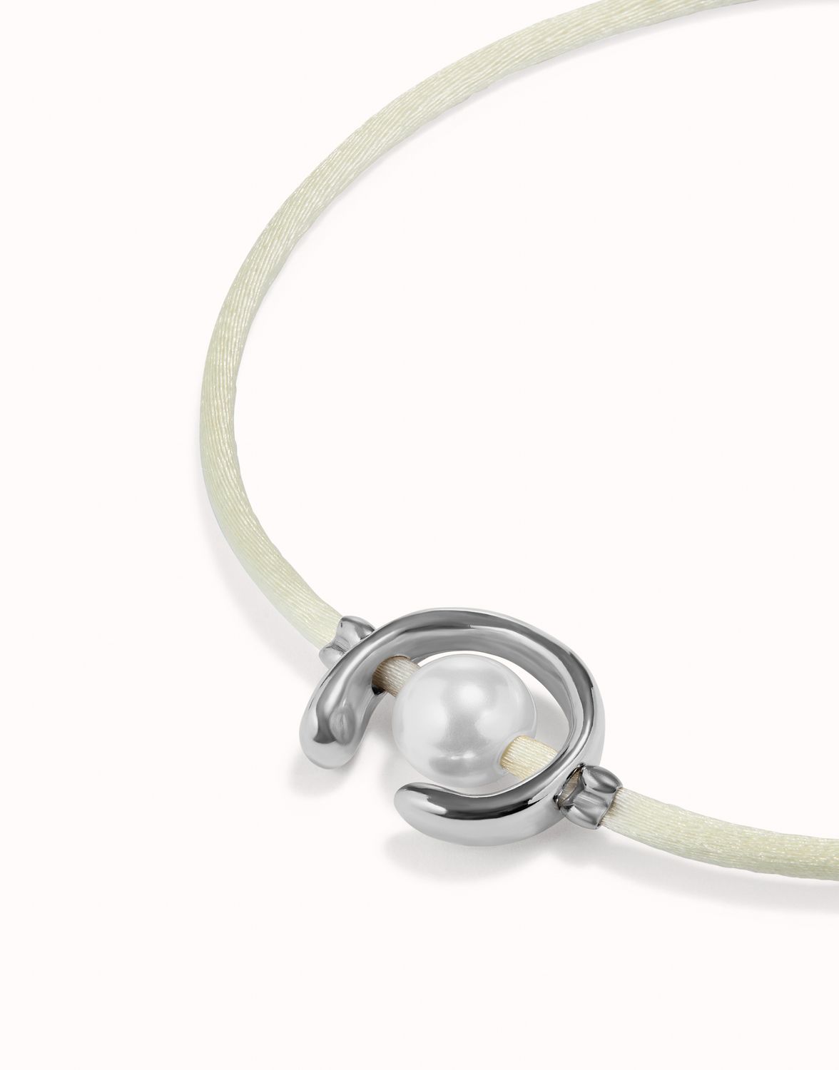 Ser Diferente Cream Cord Silver w/Pearl Bracelet