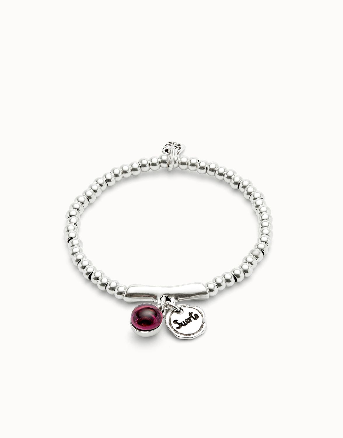 Ser Fascinante Bracelet with Purple Murano Glass and Suerta/Lucky Large