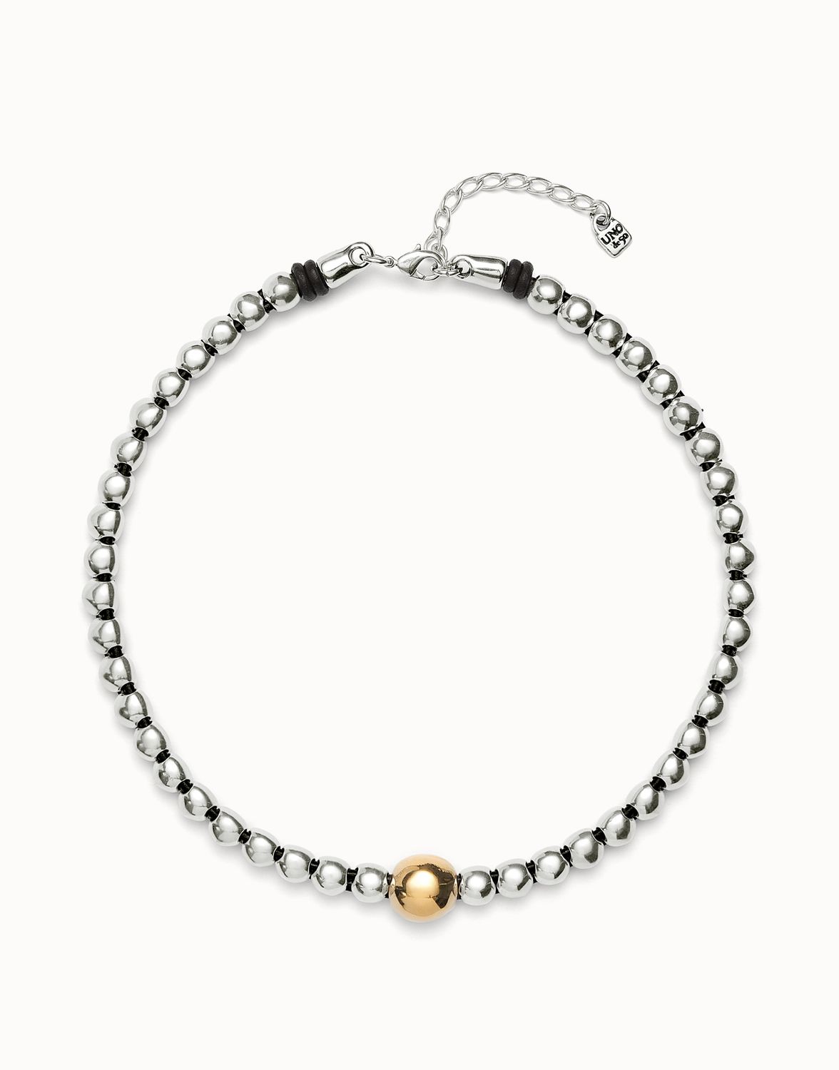 Ser Intrepida Necklace Silver Disc Choker w/Gold Disc