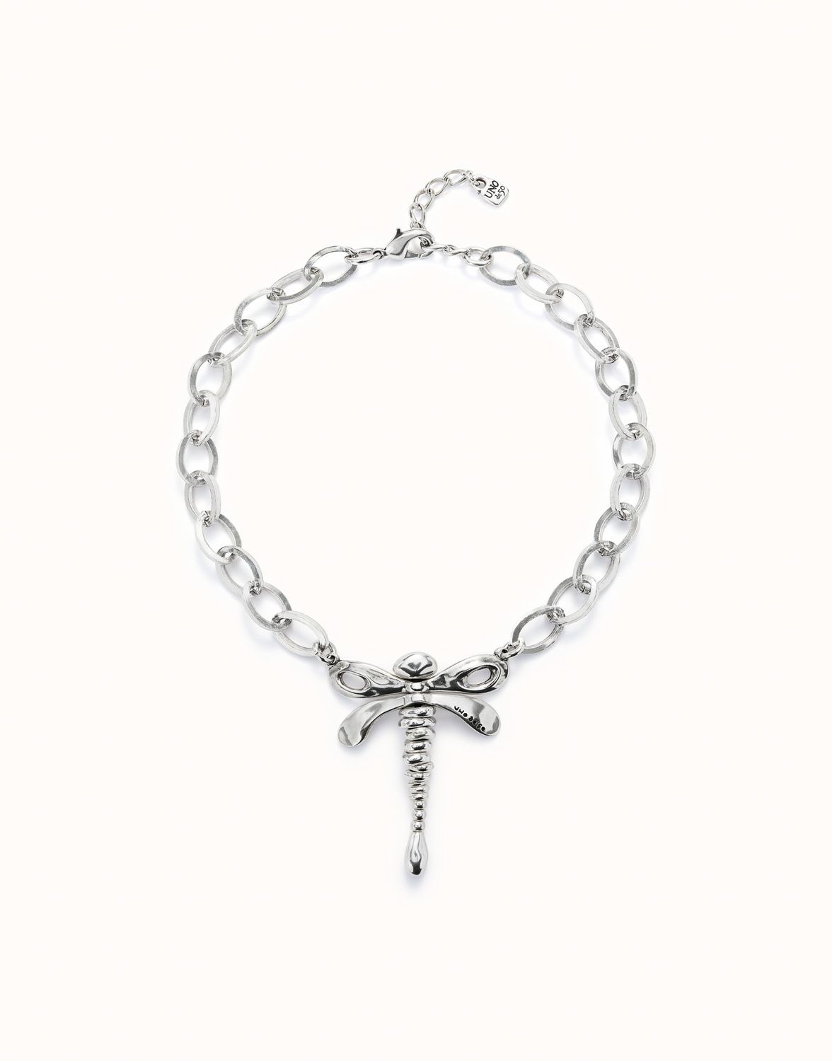 Ser Rebel Large Link Silver Dragonfly Necklace