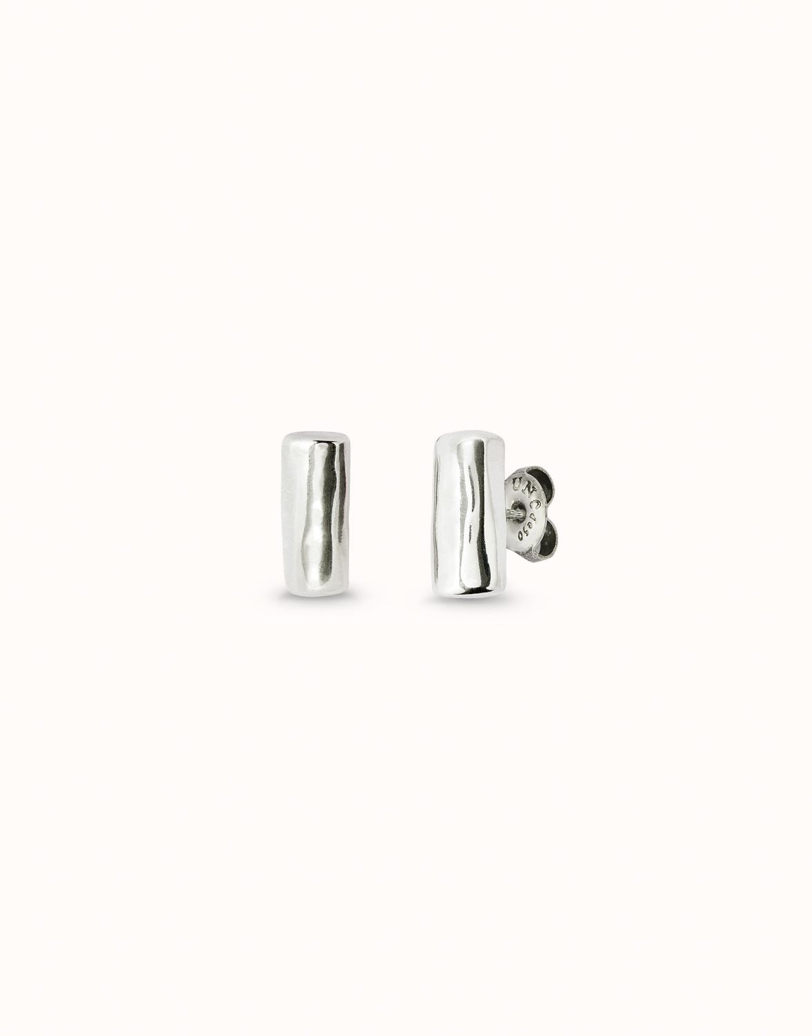 Ser Natural Silver Bar Post Earrings