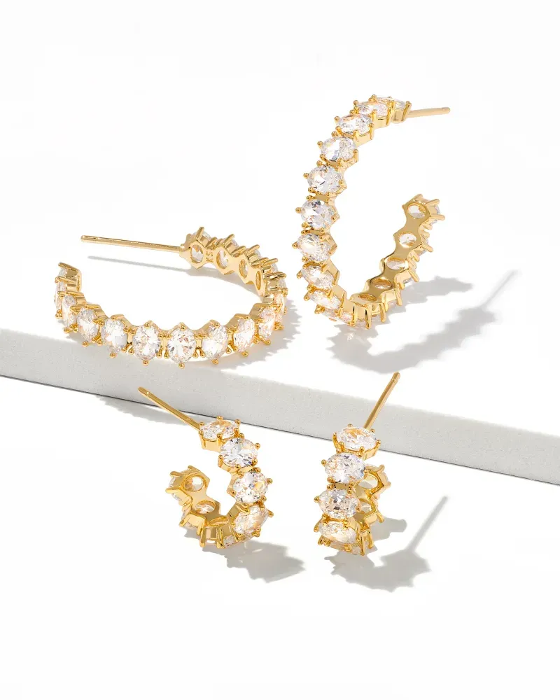 Caitlin Crystal Gift Set Gold White Crystal