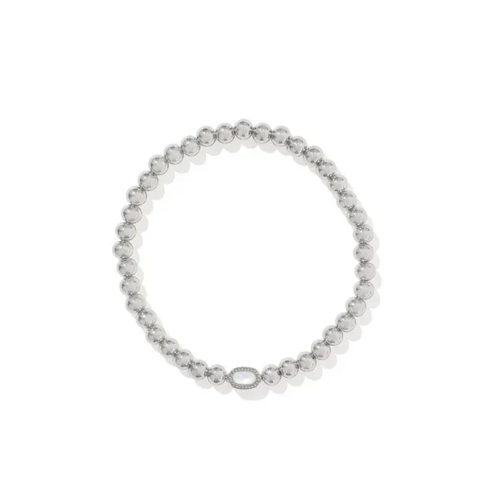 Mini Elaina Stretch Bracelet Ivory MOP Silver