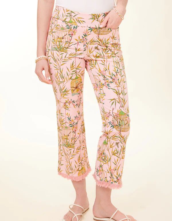 Maren Fringe Pant Enclave Bamboo Bird Cage Pink L