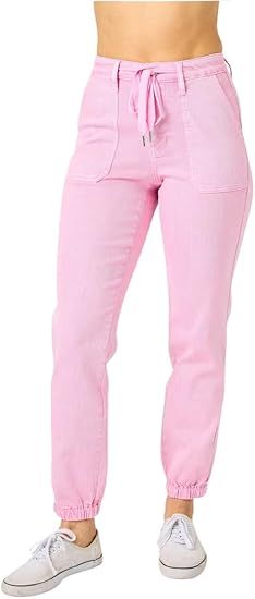 Regular HW Garment Dyed Pink Jogger 