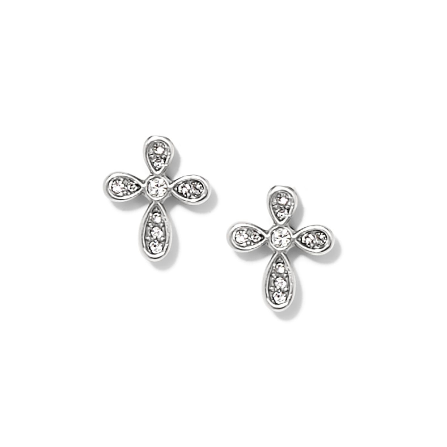 Enchanting Cross Post Earrings Silver