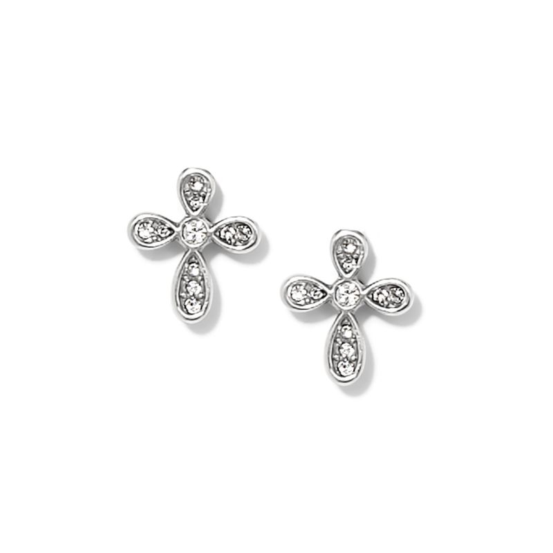 Enchanting Cross Post Earrings Silver