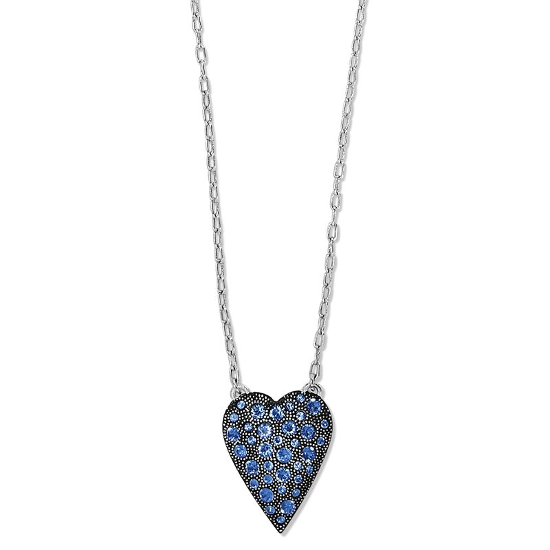 Glisten Heart Petite Necklace - Blue