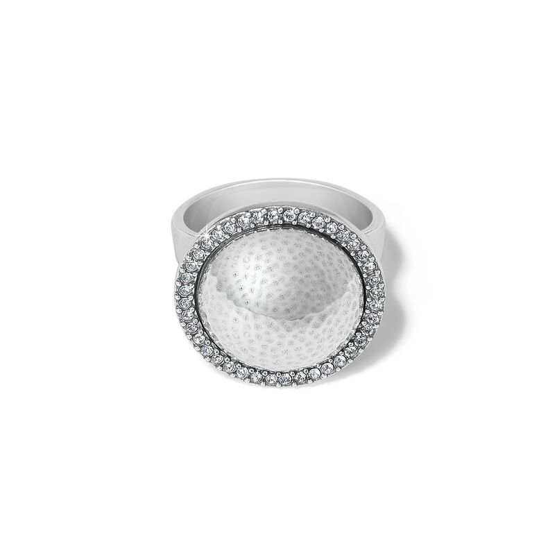 Meridian Geo Dew Domed Ring Silver Size 8