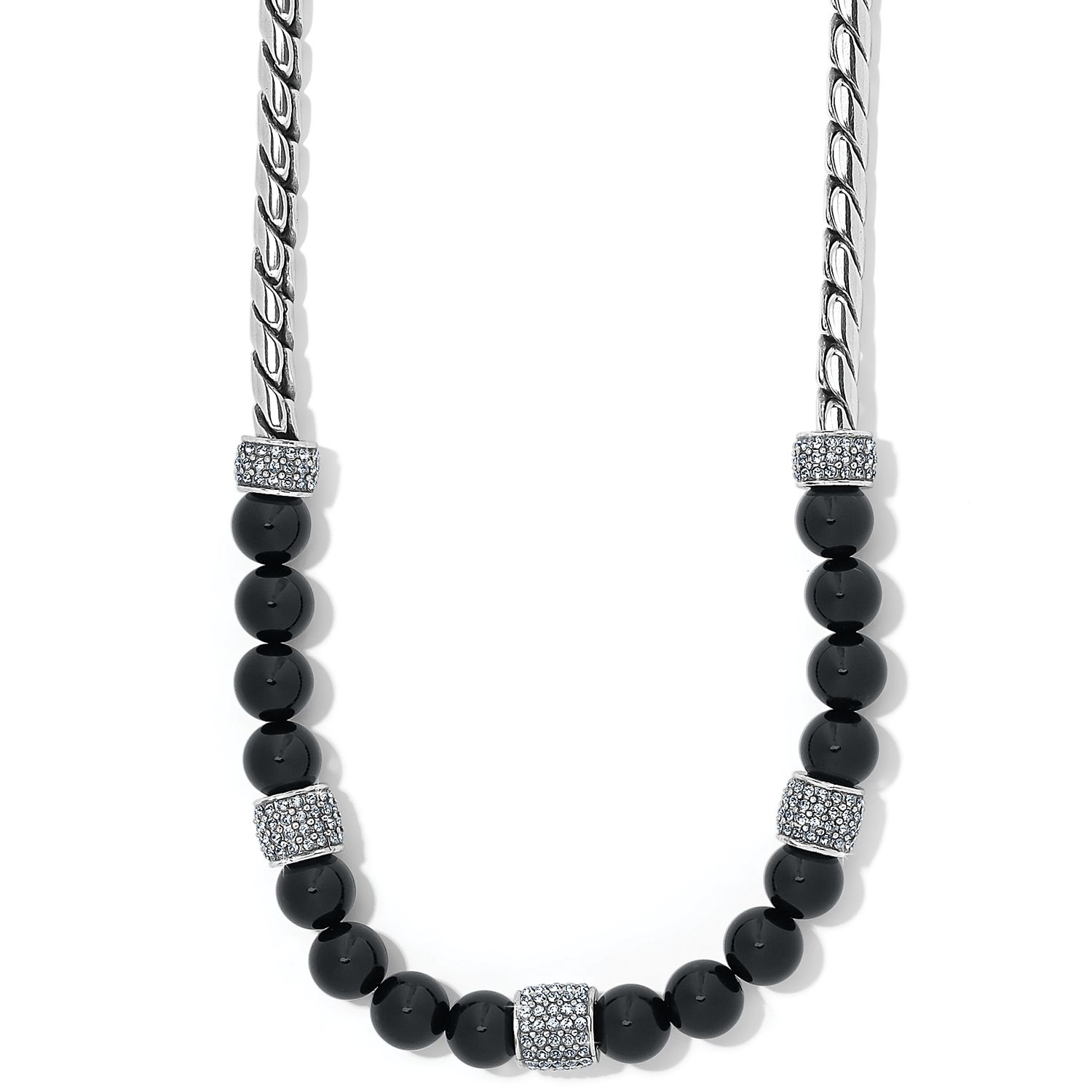 Meridian Necklace - Black-Silver