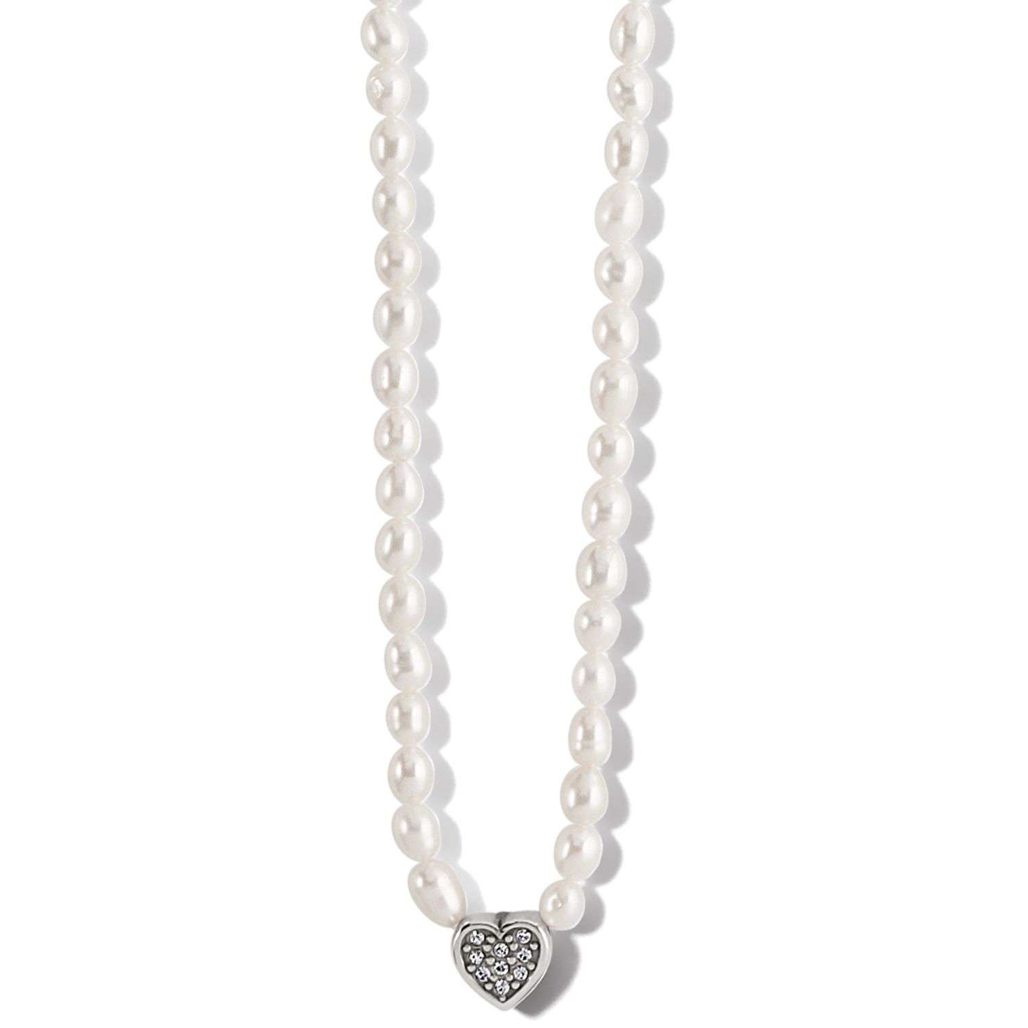 Meridian Zenith Heart Pearl Necklace Silver/Pearl