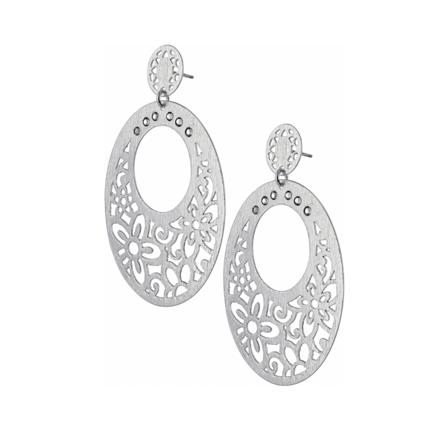 Posh Garden Post Drop Silver Earrings