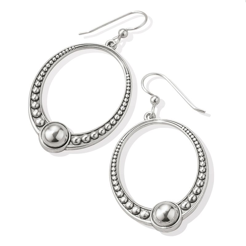 Pretty Tough Oval French Wire Earrings-Silver