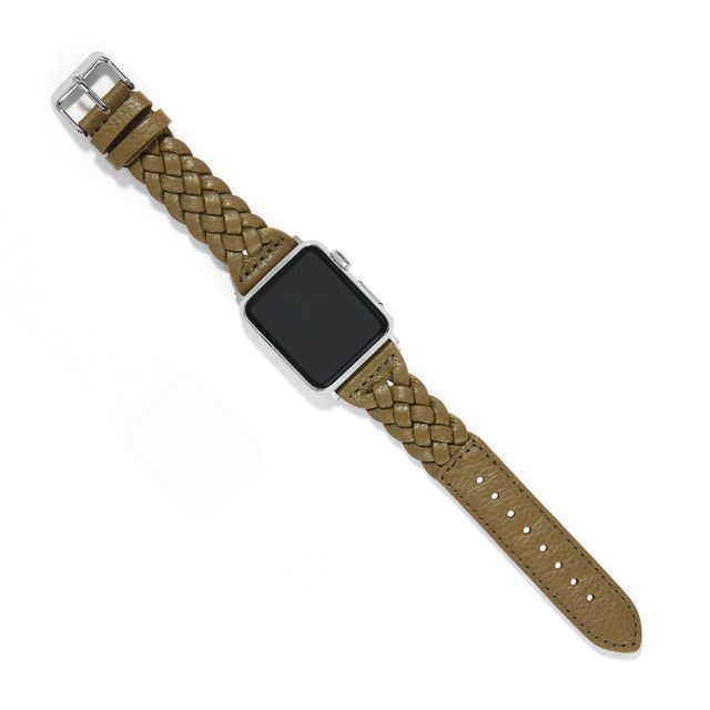 Sutton Braided Olive Leather Apple Watch Band