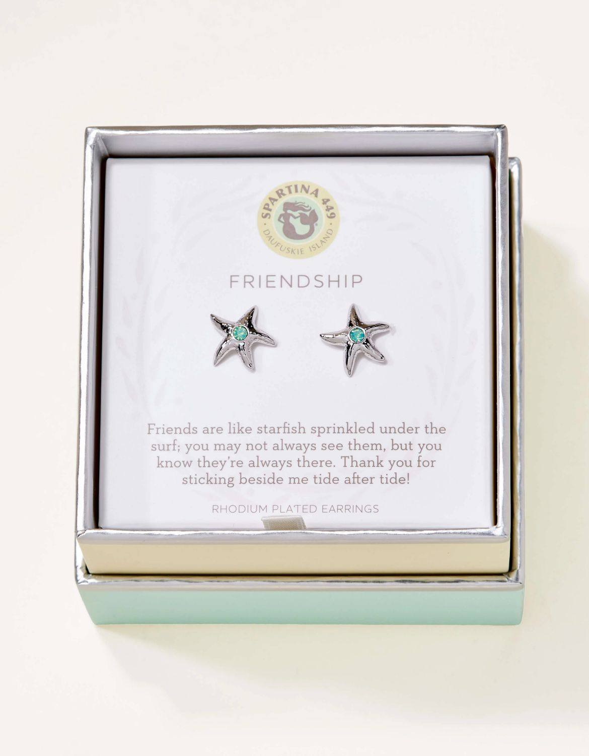 Sea La Vie Stud Earrings Friendship/Starfish Silver