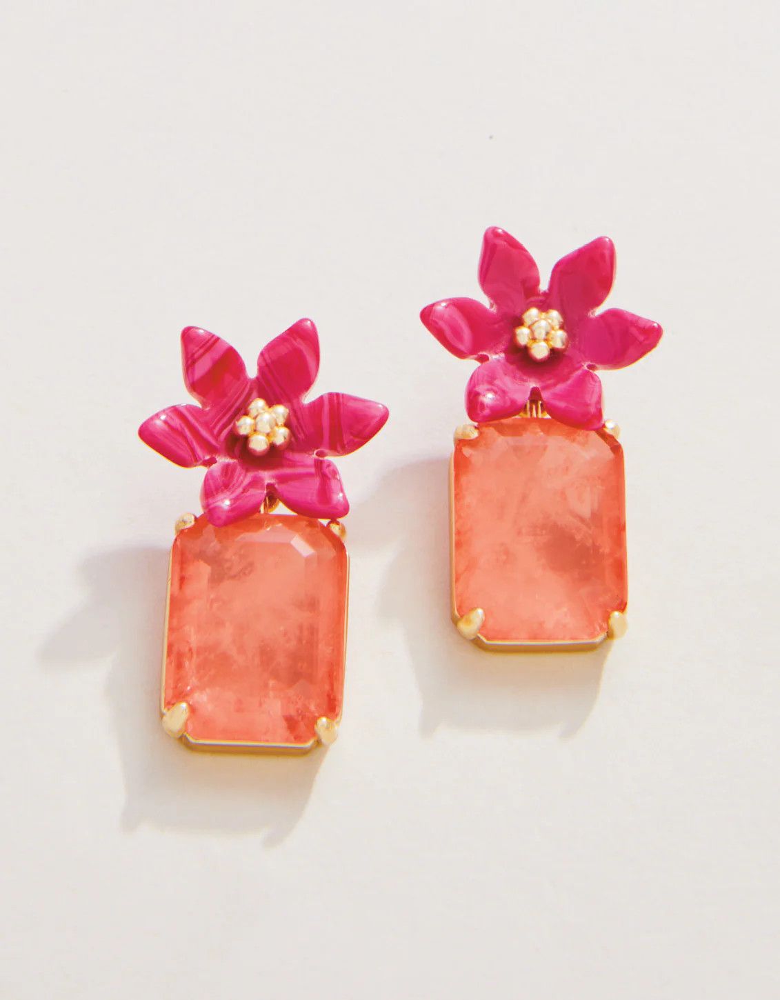 Blooming Gem Earrings Pink