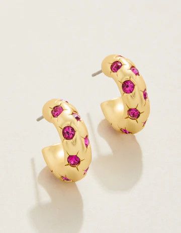 Chubby Hoop Earrings Fuchsia