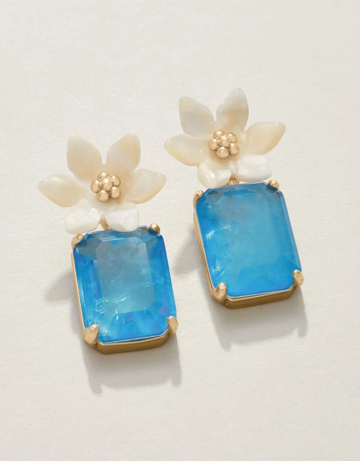 Blooming Gem Earrings Blue